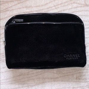 New Authentic CHANEL Black Velvet Makeup Bag